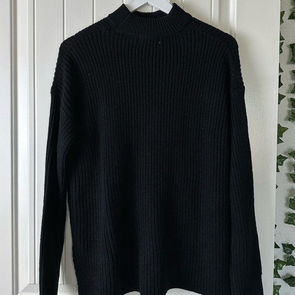 Deep Sugar Cozy distressed black cutout knitted sweater size medium - Picture 2 of 6